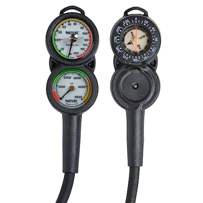 Image of SEAC Console 3, Pressure gauge, Depth Gauge and Compass, Scale 0 5000 200 Unisex Adult, Black, FT/PSI
