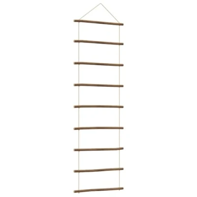 Image of vidaxl wooden ladder shaped decoration 50x150 cm natural branch rustic wall hanging versatile seasonal indoor display
