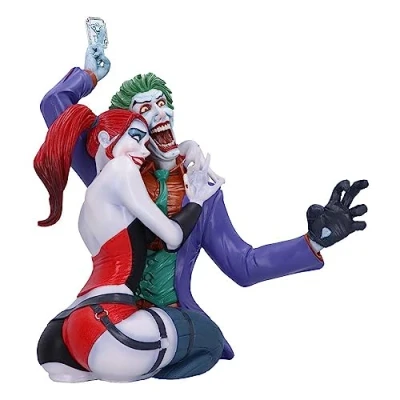 Image of Nemesis Now Officially Licensed The Joker and Harley Quinn Bust, Multi Coloured, 37.5cm