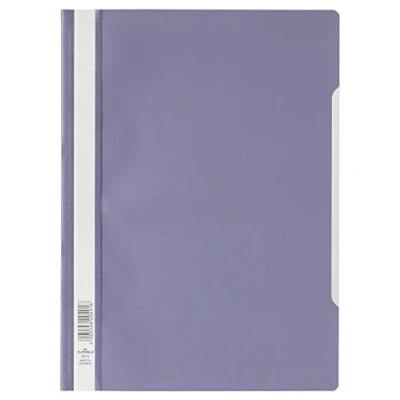 Image of Durable Clear View A4 Document Folder Light Purple Transparent Front Cover Pack of 50 Folders Ideal for Holding Punched Documents