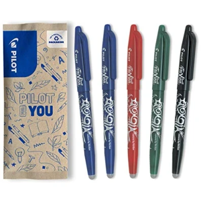 Image of Pilot Frixion Erasable Rollerball 0.7mm Tip, 2 Blue/1 Red/1 Green/1 Black, 5 Count (Pack of 1)