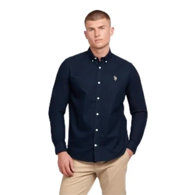 Image of U.S. POLO ASSN. Mens Oxford Long Sleeve Shirt Navy M