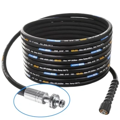 Image of TECHKAR High Pressure Washer Hose Pipe Compatible with Karcher Extension Replacement 10m 250bar DN8 Professional M22x1.5 for Kärcher HD HDS 11mm Plug
