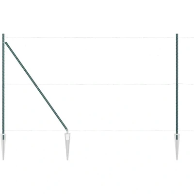 Image of vidaXL Fence Posts with Spike 26 pcs Ø32 mm 170 cm Galvanised Steel