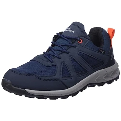 Image of Jack Wolfskin Men&#039;s Woodland 2 Texapore Low M Sneaker, Dark Blue Red, 7 UK