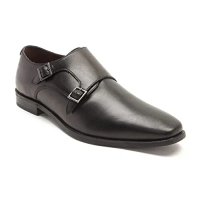 Image of Thomas Crick Men&#039;s Fetz Twin Strap Monk Formal Shoe Black