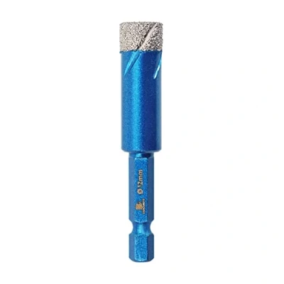 Image of Diamond Drill Bit 12mm,BRSCHNITT Hole Saw for Porcelain Tile Ceramic Stone Granite Marble,Hex Shank Dry Drilling Core Set