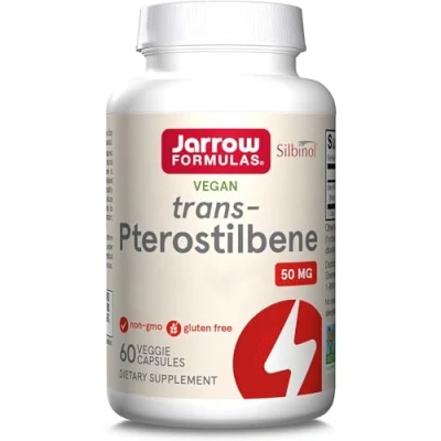Image of Jarrow Formulas, Trans Pterostilbene, 50mg, 60 Vegan Capsules, Lab Tested, Soy Free, Gluten Vegetarian, Non GMO