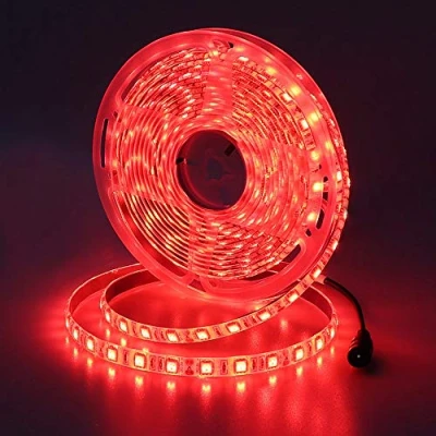 Image of JOYLIT 12V LED Strip Lights 5M Red 620 625nm IP65 Waterproof, 300LEDs SMD 5050 Flexible Cuttable Adhesive Tape Light for Truck, Car, Boat, DIY (Without Power Supply)