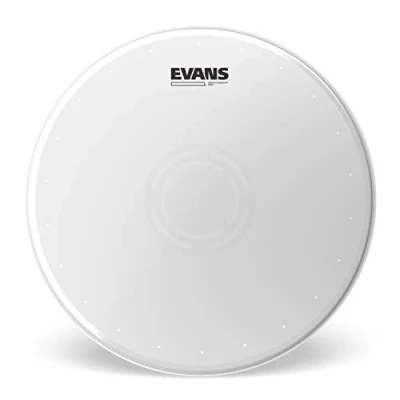 Image of Evans Heavyweight Dry Drumhead UV Coated Snare Drum Head Vents to Reduce Overtones, Sustain Reverse Dot for Durability, Focus, Attack 2 Plies of Film Ideal Rock, Metal 14 Inch