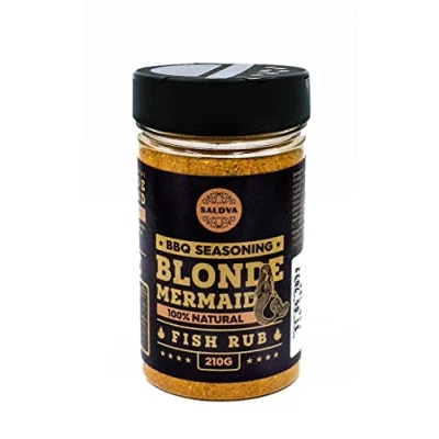 Image of Blonde Mermaid BBQ Fish Rub 100% Natural Seasoning Flavourful And Balanced Blend Of Spices For Amazing BBQ, Smoke Dishes Large Jar (210g)