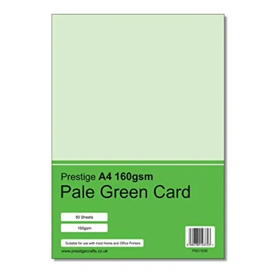 Image of Prestige A4 160gsm Coloured Card Printing Inkjet Laser Craft 50 Sheets per Pack 19 Colours (Pale Green)