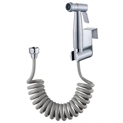 Image of Hand Held Bidet Sprayer Stainless Steel Shattaf Toilet Shower Head for Bathroom Sink or with 59in ABS Flexible Telescopic Hose and Bracket Holder