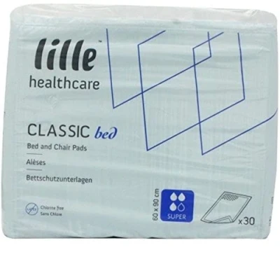 Image of Lilbed Classic Bed and Chair Incontinence Protector Pads, Fast Absorbing, Disposable Extra Absorption, Size 60cm x 90cm, Pack of 30