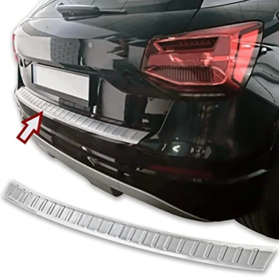 Image of Recambo Boot Sill Protector Matte Stainless Steel Compatible with Audi Q2, Type Gab, from 2016, Folded Edges, Premium Quality