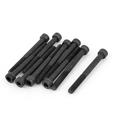 Image of Sourcingmap M6x60mm 12.9 Alloy Steel Hex Socket Screws Partially Threaded Bolt Black 10Pcs