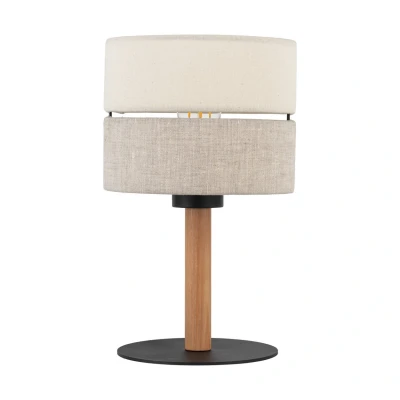 Image of Eco Table Lamp With Round Shade Beige, Linen 1xE27