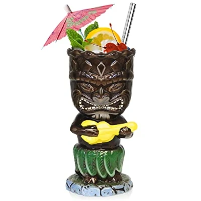 Image of Ceramic Tiki Glasses Cocktail Mugs Exotic Cup Professional Bar Decorations for Hawaiian Party Barware (1PCS)