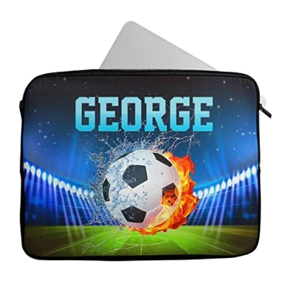 Image of Personalised Any Name FootBall Design Laptop Case Sleeve Tablet Bag Chromebook Gift 1197 (9 10 inch)