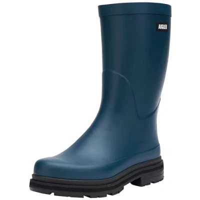 Image of Aigle Men&#039;s mid rain Medium Boot, Storm Blue, 7.5 UK