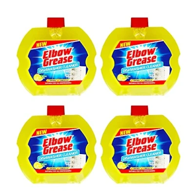 Image of Elbow Grease Dishwasher Cleaner 250ml Limescale Lemon Clean Fresh Scent (Pack of 4)