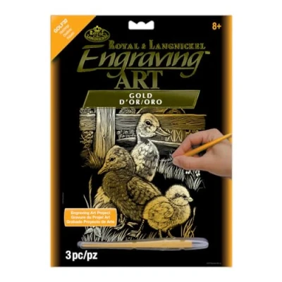 Image of Royal and Langnickel Gold Foil Engraving Art Kit 8 inch x 10 Hatchlings