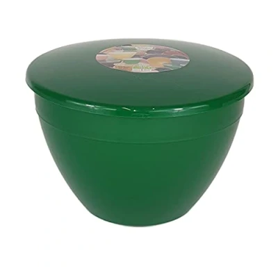 Image of Christmas pudding bowls with lids Green basin and lid steam safe in sizes 1/4, 1/2, 1, 2 or 3 Pint (1.5 x 3)