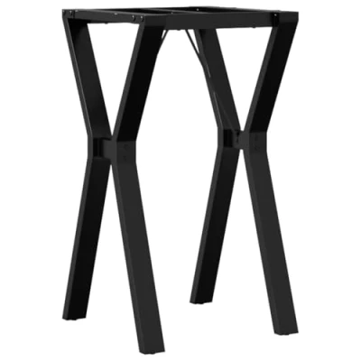 Image of vidaXL Cast Iron Y Frame Dining Table Legs 40x40x73cm Stable Base for Custom Furniture Industrial Design Black Metal Living/Dining Room