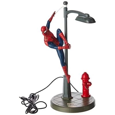 Image of Paladone Marvel Spiderman Desk Lamp Officially Licensed Disney Light Streetlight Spider Man Spotlight Gift for Multiverse Fans Avengers Peter Parker Table