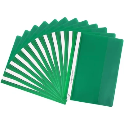 Image of GUOKOFF A4 Project Folder (Green, Pack of 12) Plastic Report Files 2 Prong, Document File Folders, Presentation for Office School
