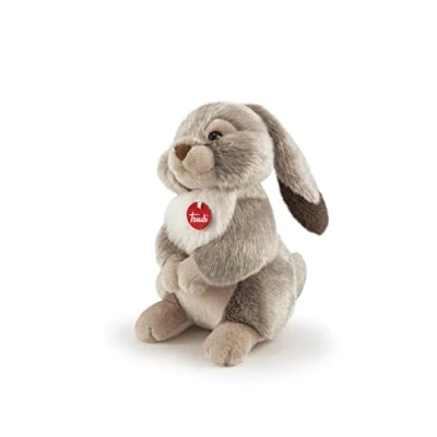 Image of Trudi Plush, Brown Lino Hare Soft and Cuddly Stuffed Animal Toy, Fire Retardant Polyester, Machine Washable, For Kids &amp; Adults, Christmas, Birthday 18x29x22 cm
