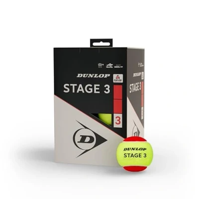 Image of DUNLOP tennis ball Stage 3 red for children &amp; beginners on the small field (12 balls)