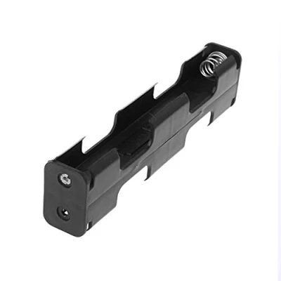 Image of SHOTAY Case,Battery Holder 4 x AA Long Strip Back Case 6V Dual Layers Double sided Box 9V Button Plastic Storage Container Soldering Connecting Black