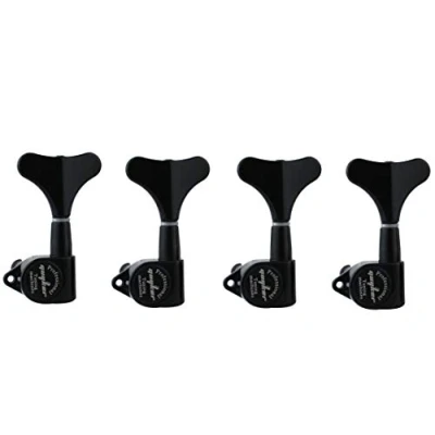 Image of Guyker Guitar Bass Tuners (4 for Left) 1:17 Ratio Headstock Sealed Tuning Key Pegs Machine Head Replacement Electric Jazz or Precision Instruments Black