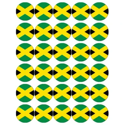 Image of 30 Jamaica Flags Cupcake Toppers Edible Wafer Paper Fairy Cake Birthday Decorations