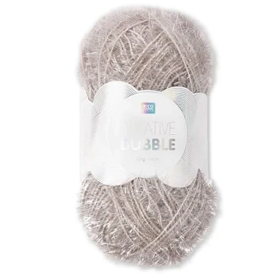 Image of Frida&#039;s Wollhaus Rico Design 50 g Creative Bubble Sponge Yarn Wool Knitting Crochet 57 Colours (011 Silver)