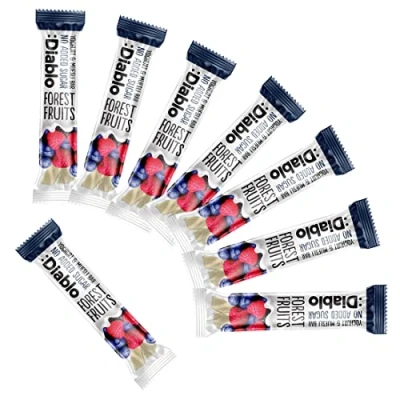 Image of Diablo Yoghurt &amp; Muesli Bar Forest Fruits No Added Sugar Sweetened with Maltitol Breakfast Bars Diabetic Friendly Hamper Available Perfect for Gifting 1 30g (Pack Of 8)