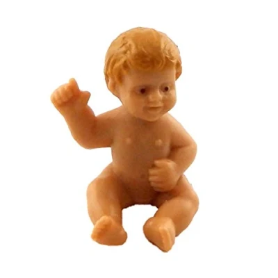 Image of Dolls House Rubber Baby Doll Sitting Down Miniature People Nursery Accessory