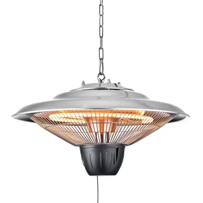 Image of Litecraft Patio Heater 1500 Watt Outdoor Ceiling Pendant Garden Fitting Silver