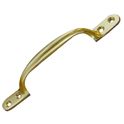 Image of Chivrose Ltd Victorian Window Sliding Sash Pull D Handle Polished Brass (4&quot; / 100mm)