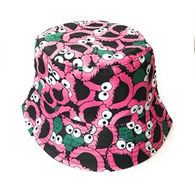 Image of KGM Cool Cartoon face Print Festival Holiday Sun Bucket hat… (Purple)