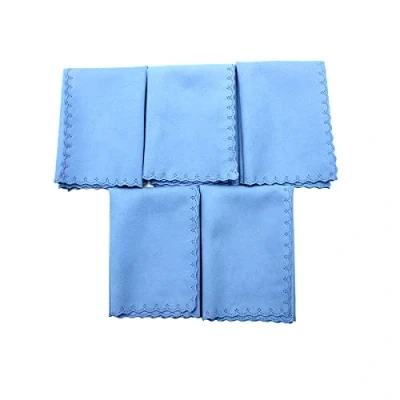 Image of Alnicov 5PCS Universal Microfiber Polishing Cleaning Cloth for Musical Instrument Guitar Violin Piano Clarinet Trumpet Sax Blue