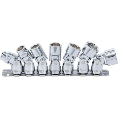 Image of BGS 9501 Universal Joint Socket Set, Hexagon 10 mm (3/8&quot;) Drive 3/8&quot; 3/4&quot; Inch Sizes 7 pcs.