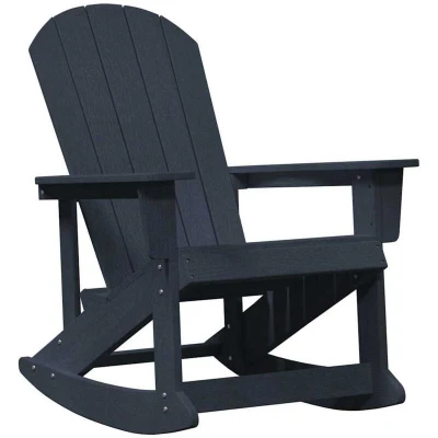 Image of vidaXL Adirondack Rocking Chair Navy Blue 73.5x92x90 cm HDPE