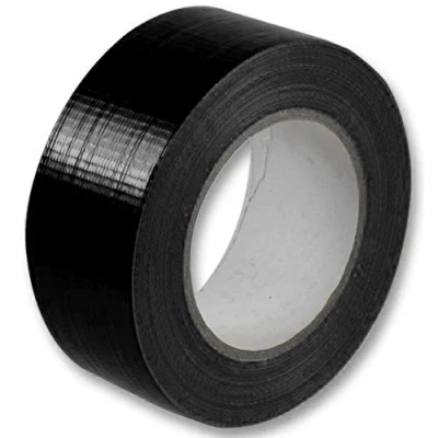 Image of Right Pack 1 x Premium Roll Black Duct Tape 48mm 50m (2) Strong Heavy Duty Waterproof Cloth Gaffer Gaffa Book Binding Indoor Outdoor