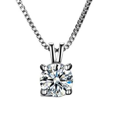 Image of WSZJLN 2ct Lab Diamond Solitaire Pendant Necklace 925 Sterling Silver Choker Statement Women Jewelry