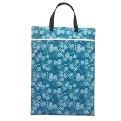 Image of Large Hanging Wet/Dry Cloth Diaper Pail Bag for Reusable Diapers or Laundry (Leaf)
