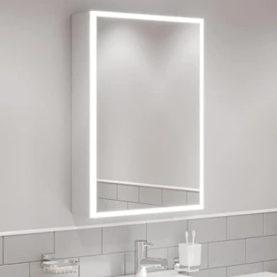 Image of Artis® 500 x 700mm Bathroom Mirror Cabinet LED Lights Wall Mounted Shaver Demister Illuminated Mirrors for Bathrooms, Mains Powered, Motion Sensor