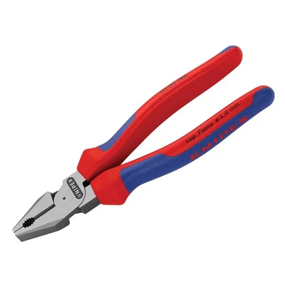 Image of Knipex High Leverage Combination Pliers black atramentized, with multi component grips 180 mm (self service card/blister) 02 SB