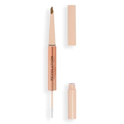 Image of Makeup Revolution, Fluffy Brow Filter Duo, Pencil &amp; Eyebrow Gel, Available in 5 Shades, Bronde, 1pc